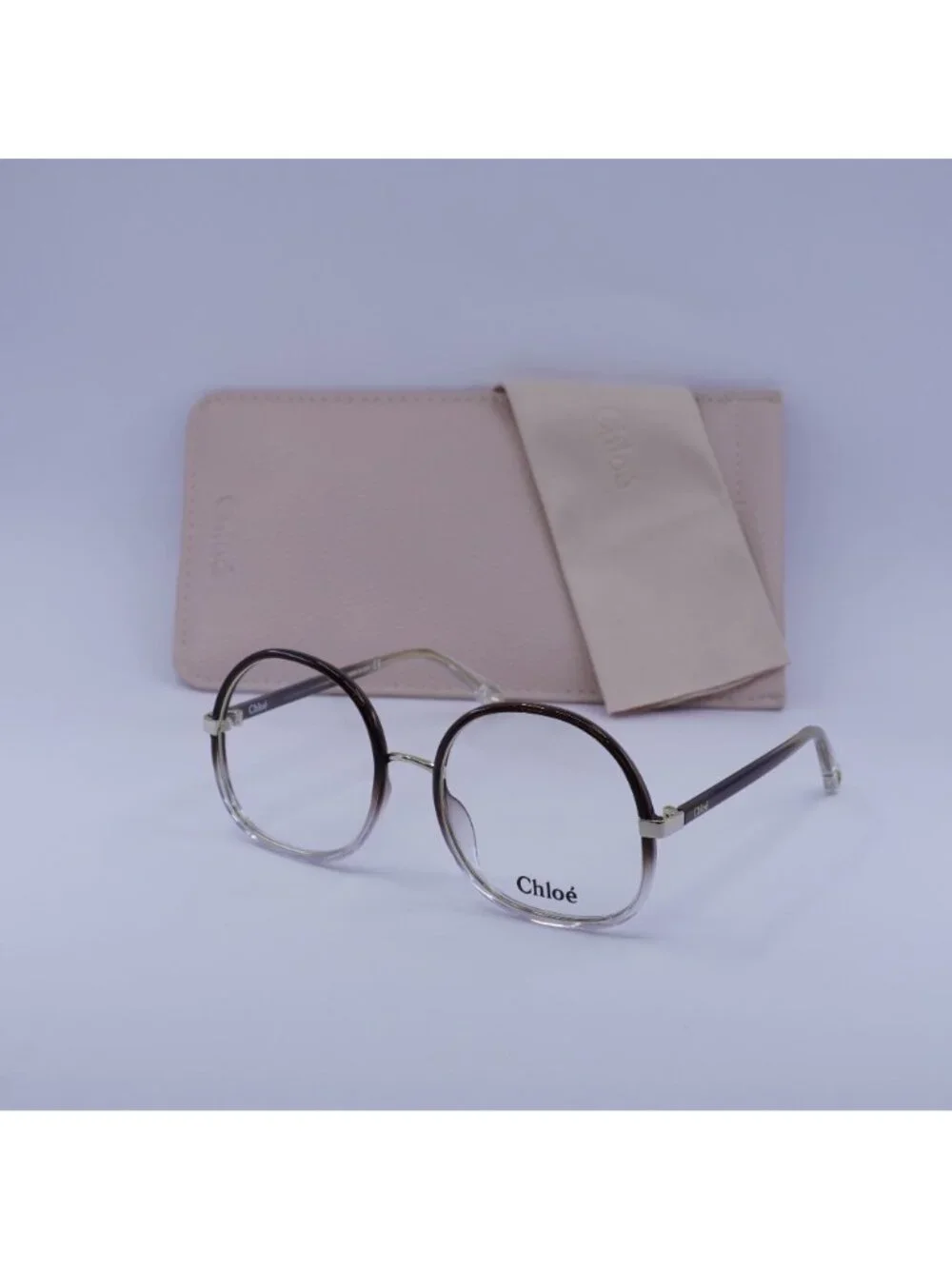 Chloe CH0032O 002 Eyeglasses Brown Gradient 55mm Round Frame